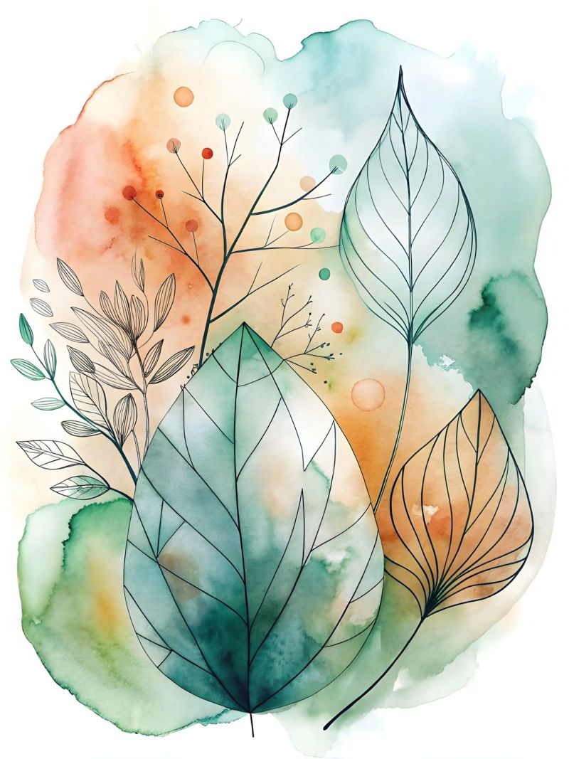 Feuilles d'automne en aquarelle poster de Artistic-shop