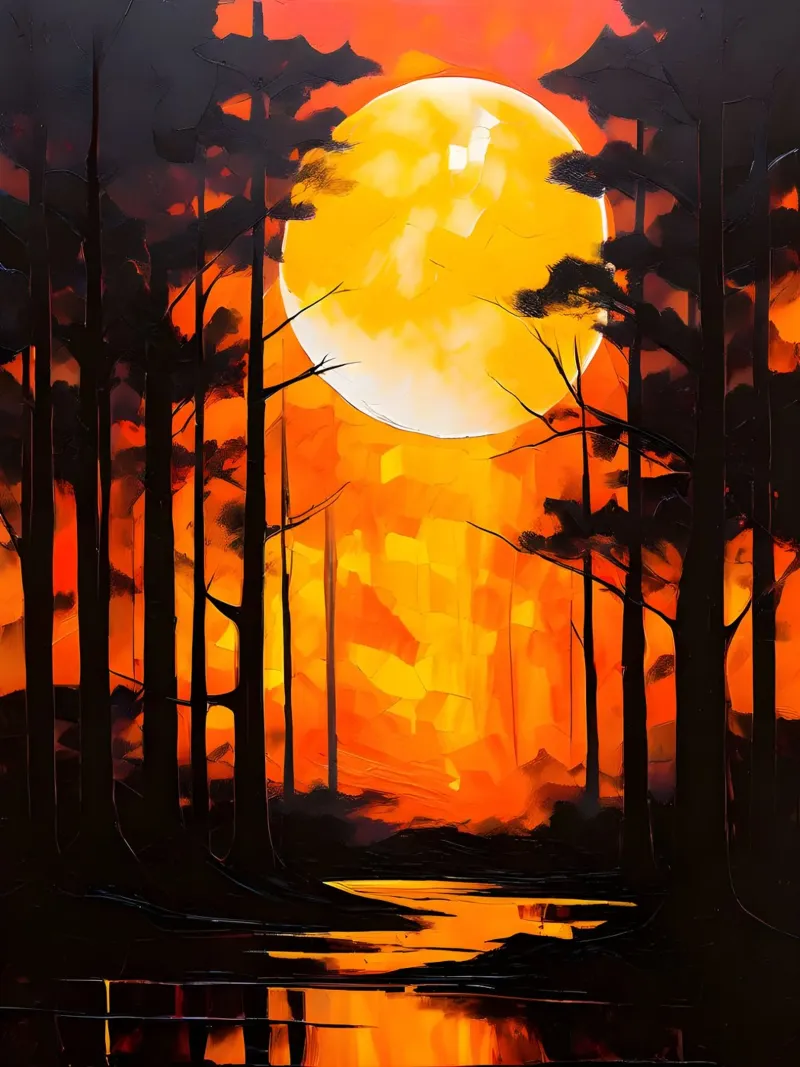 Foresta al chiaro di luna pellicola backlit da Artistic-shop