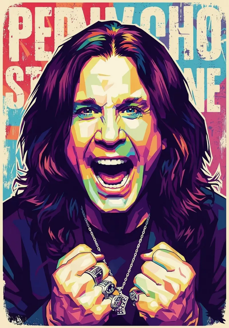 Arte tributo a Ozzy Osbourne pellicola backlit da Hantamrata