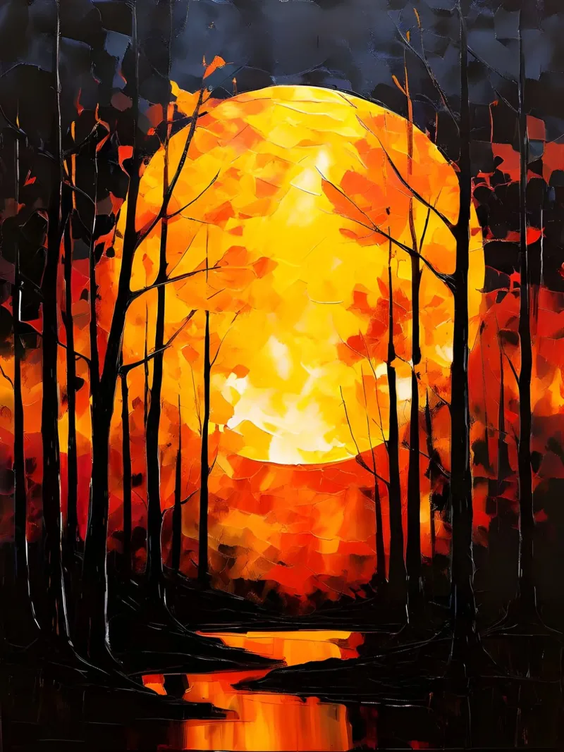 Foresta illuminata dalla luna pellicola backlit da Artistic-shop