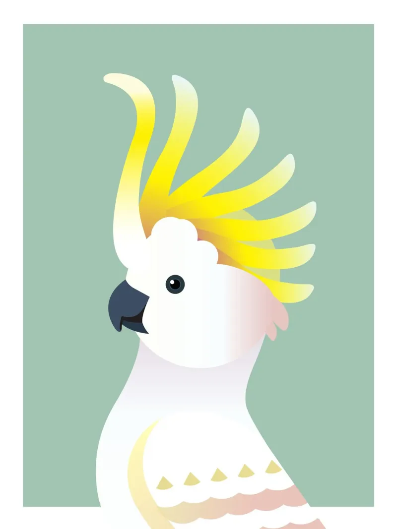 Uccello cacatua giallo pellicola backlit da Schuhmann Design