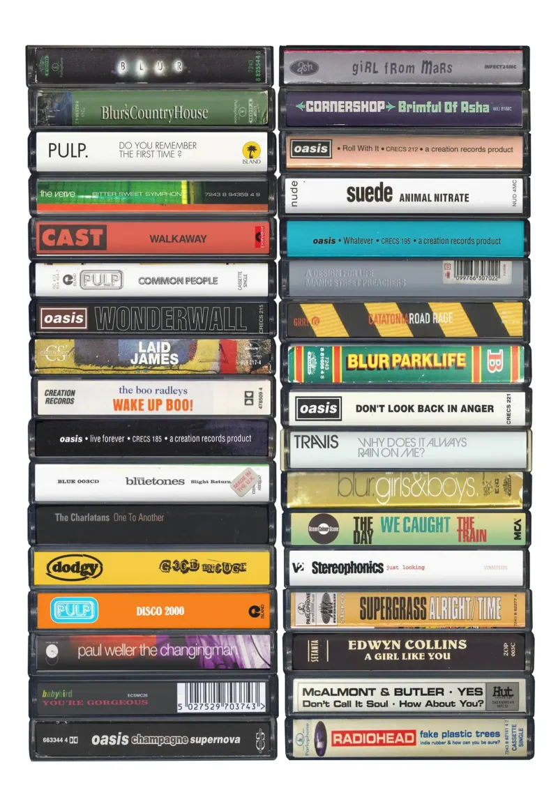 Britpop Singles Print metacrilato de MrMustardPrints