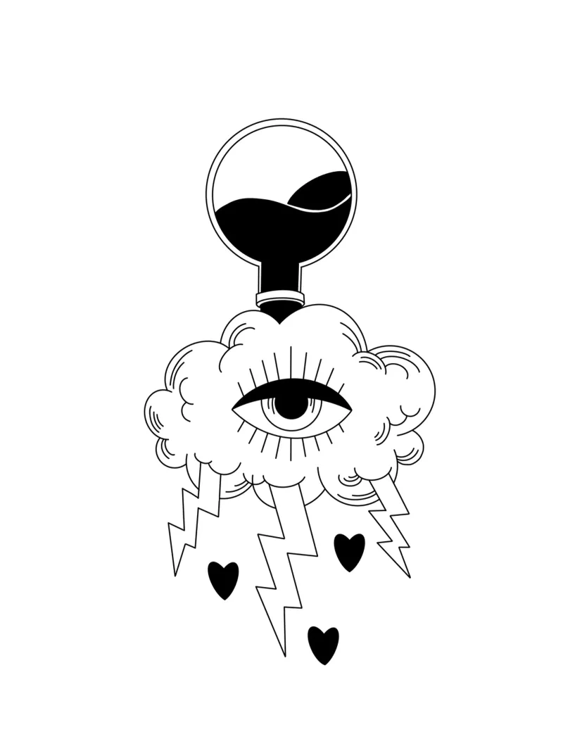 Water Cloud poster con telaio in legno da byh.illustration