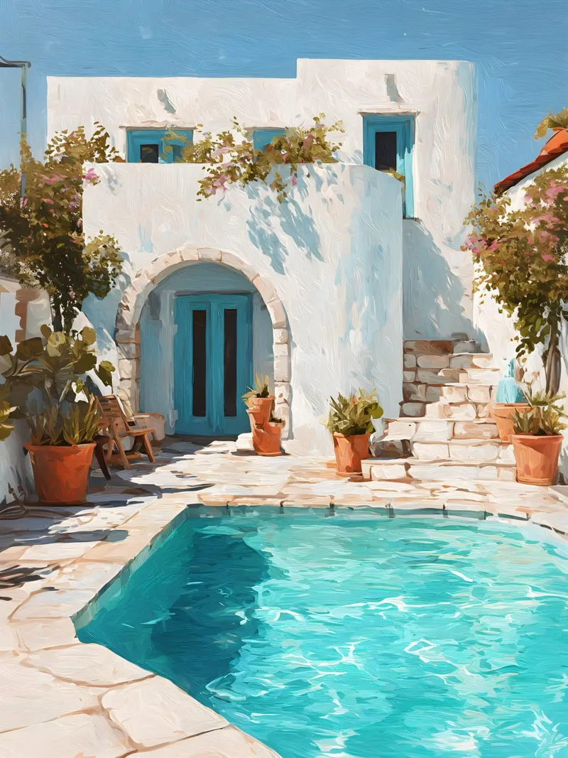 Mediterranean Pool Escape alluminio dibond da Gypsy Galleria
