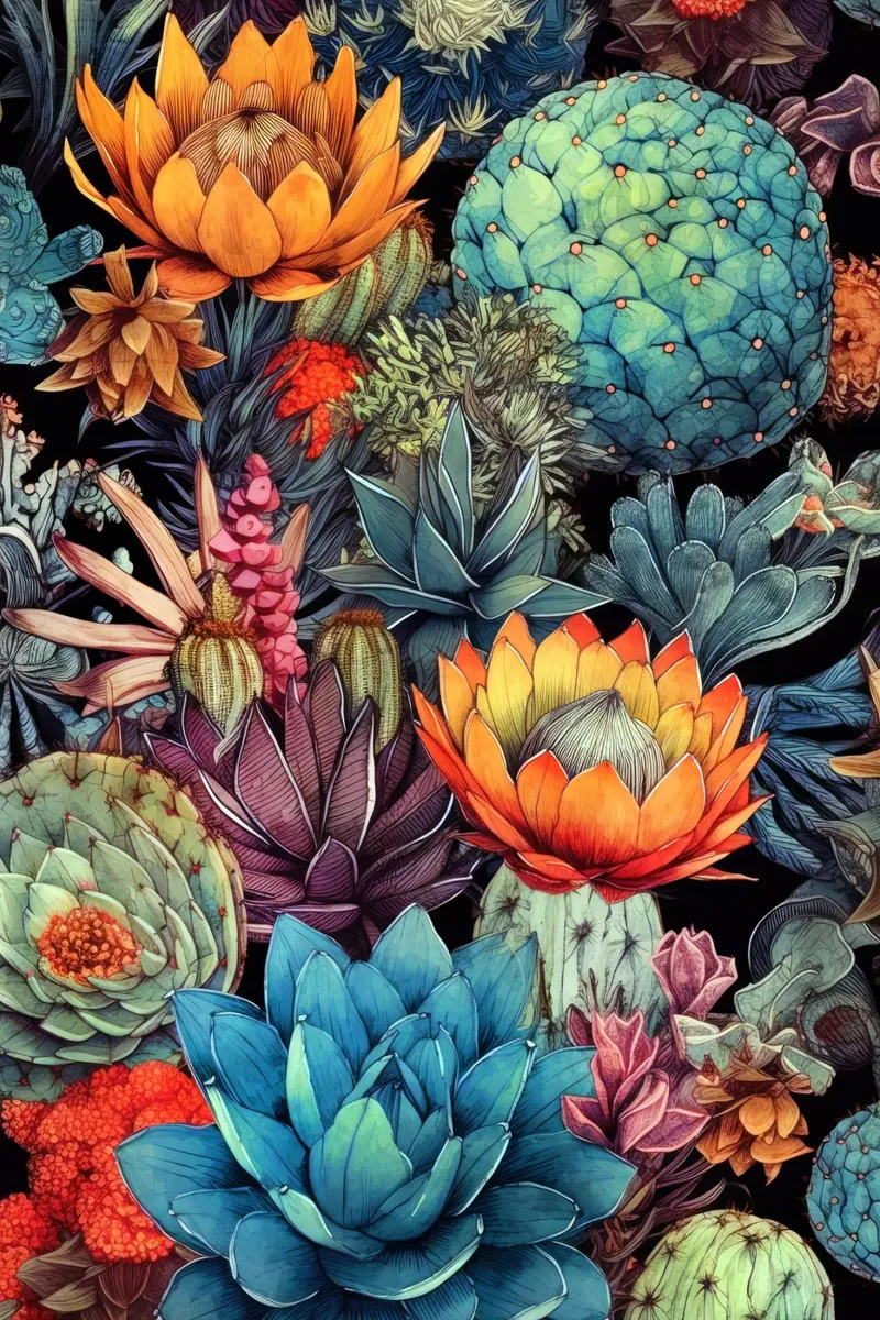 Arte della natura con piante grasse e cactus C pannello forex da Justyna Jaszke JBJart