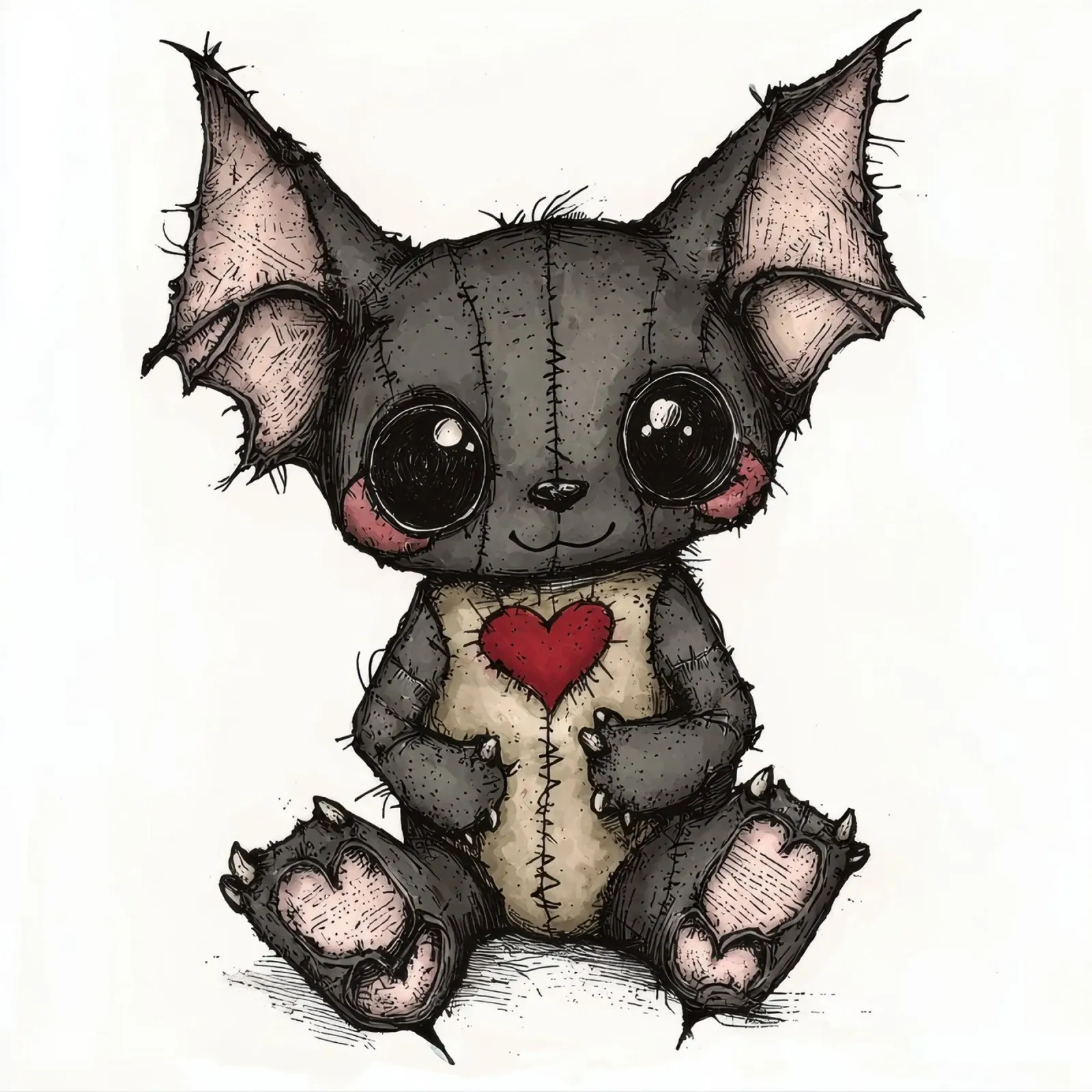 Pipistrello Patchwork Cartoon carta hahnemühle da Happy Littles