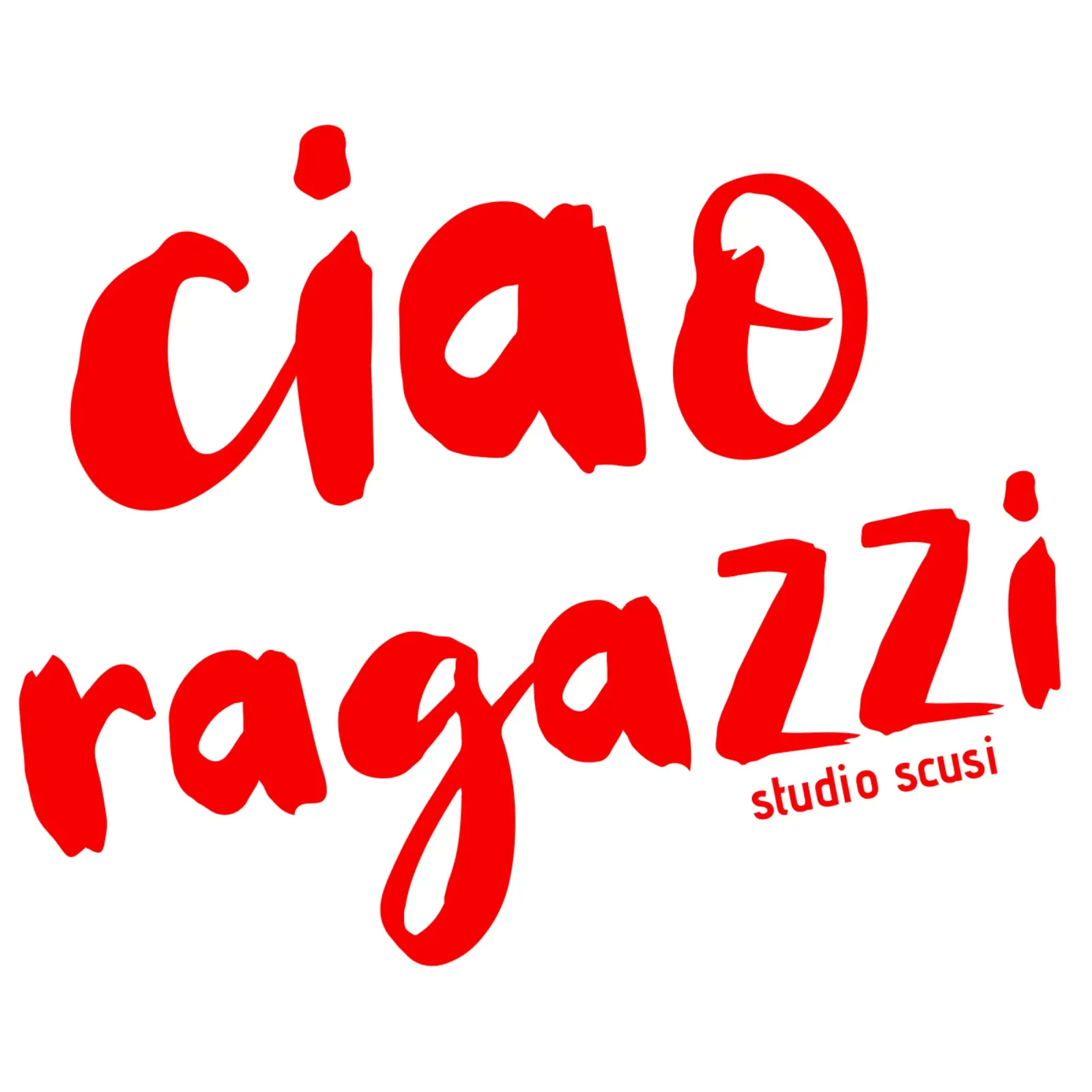 Ciao Ragazzi - rote Pinselschrift pellicola backlit da studio scusi