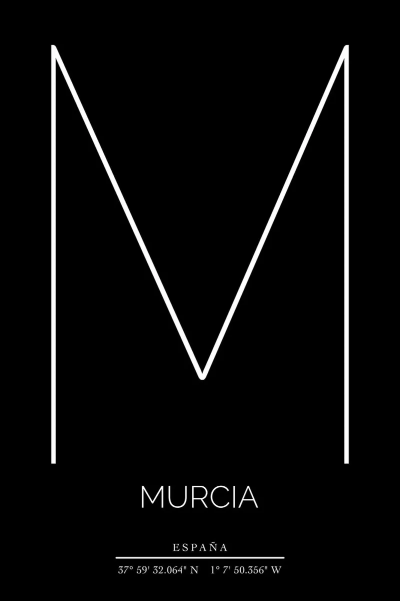 MURCIA - nero poster con telaio in alluminio da CityLights