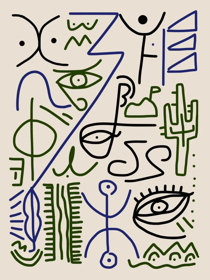 Dessin au trait maximaliste 14 hahnemühle de Little Dean