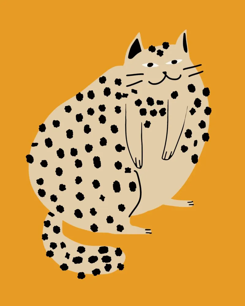 Lazy cat canvas by Little Dean
