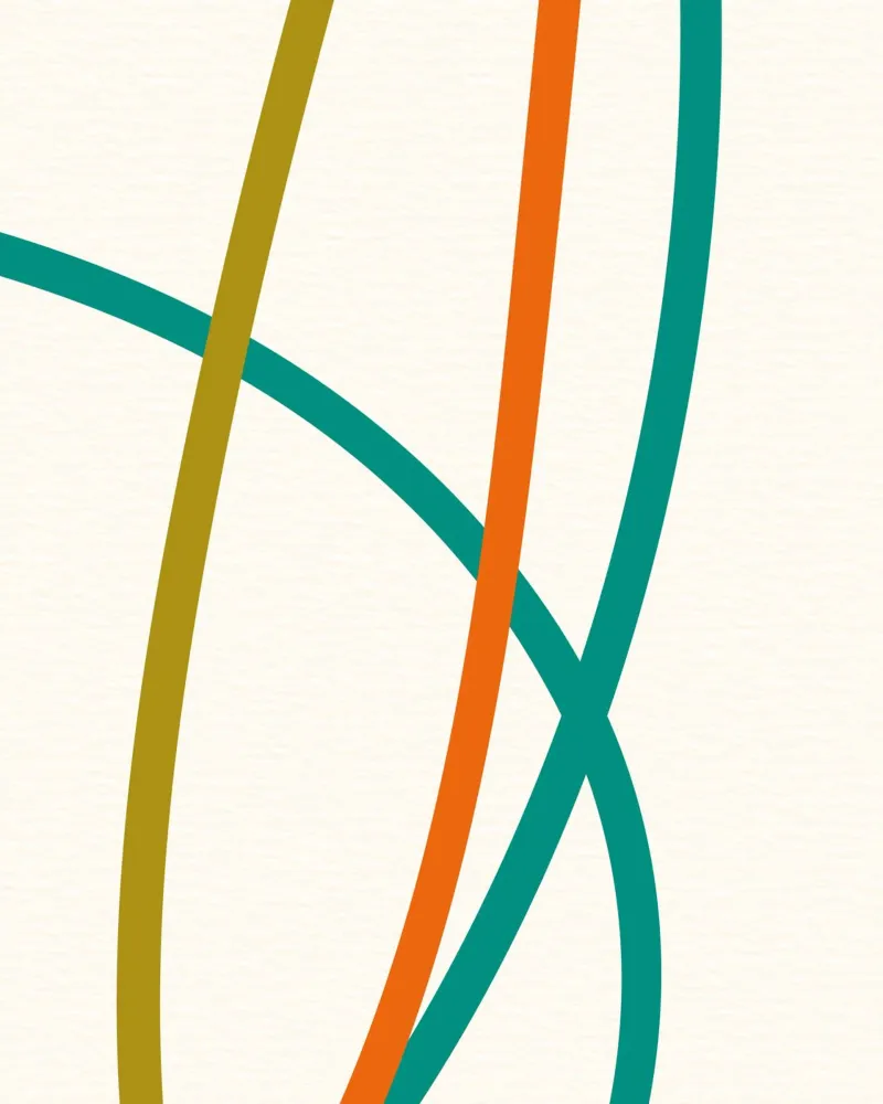 line colorful curve 02 canvas van Creaton