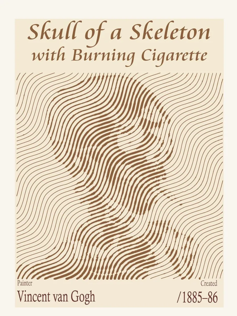 Skull of a Skeleton with Burning Cigarette Vincent van Gogh hahnemühle by Doa Project