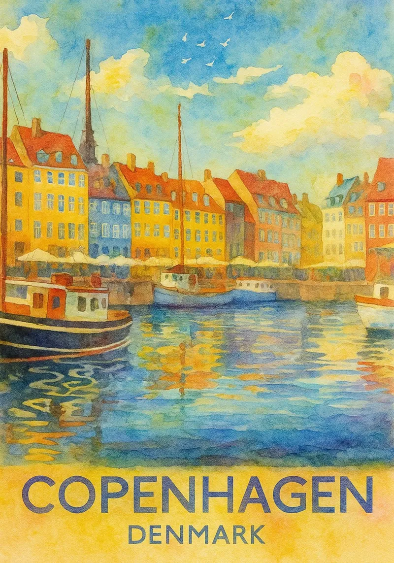 copenaghen danimarca pittura acquerello carta hahnemühle da lilly