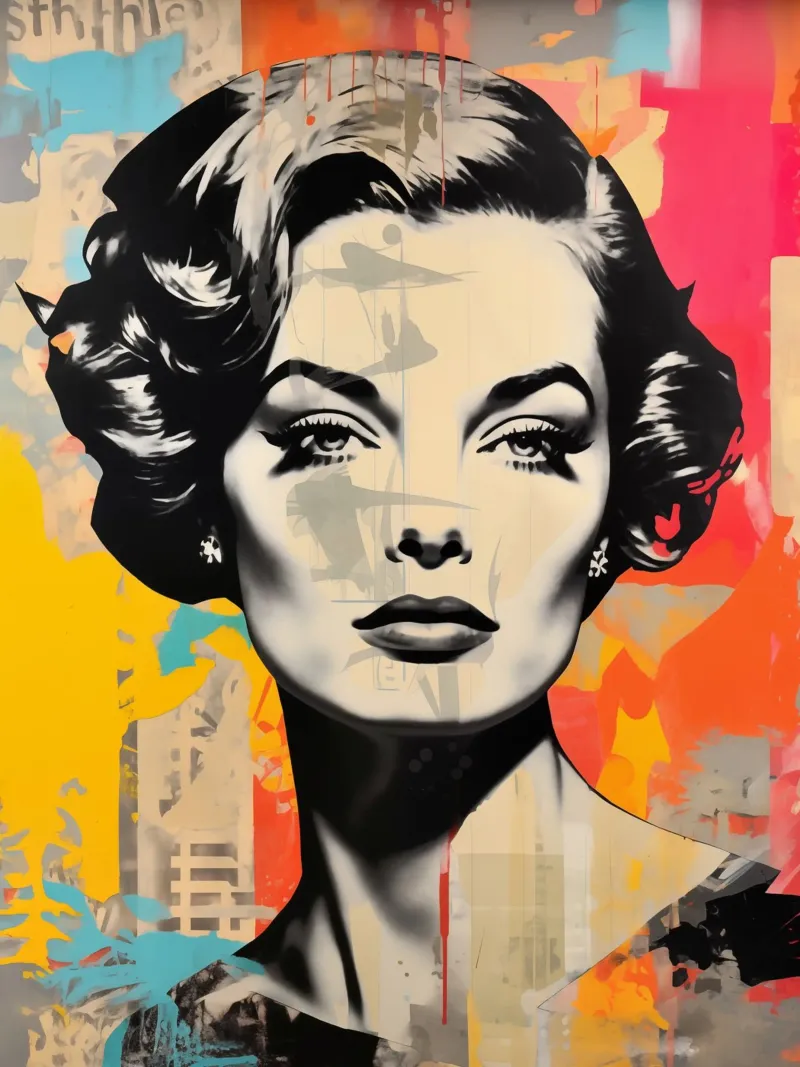 Romy Schneider come icona della pop art alluminio dibond da Autofocus