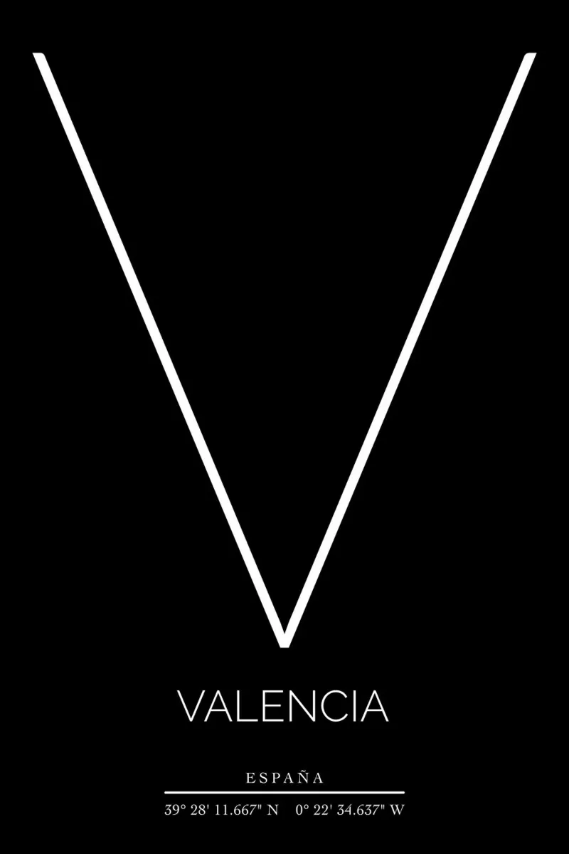 VALENCIA - nero poster con telaio in alluminio da CityLights