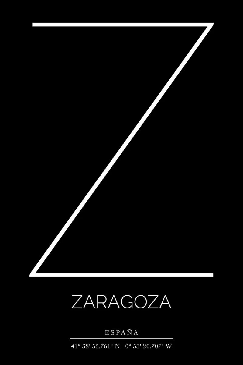 ZARAGOZA - nero poster con telaio in alluminio da CityLights