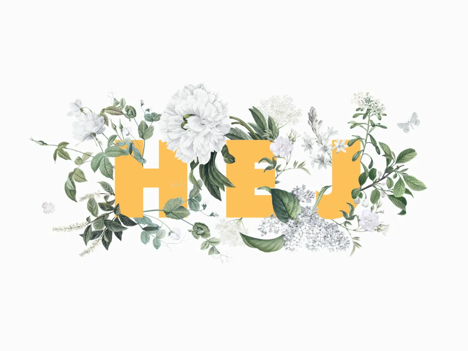 Hej Fleurs & Insectes Jaune Blanc hahnemühle de Studio Frances M