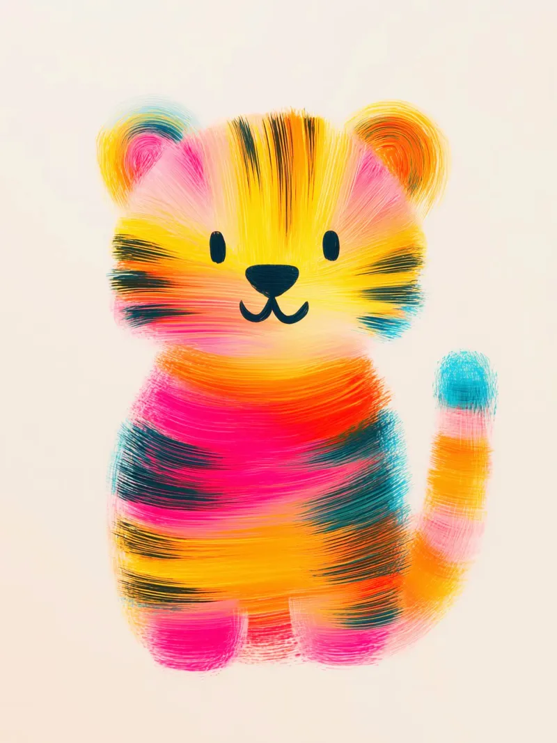 Piccola tigre colorata plexiglass da Giggly Colors
