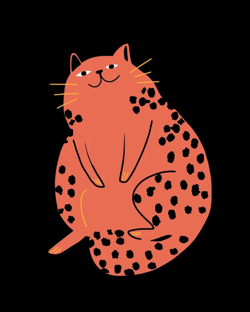 Lazy cat 2 canvas by Little Dean