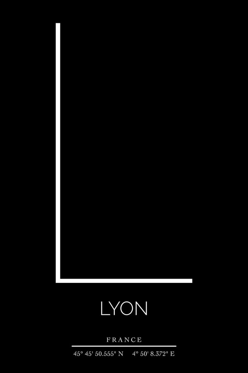 LYON - noir Poster von CityLights