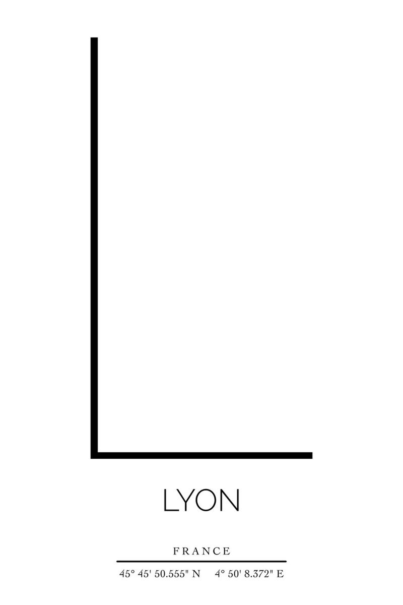 LYON - blanc Poster von CityLights