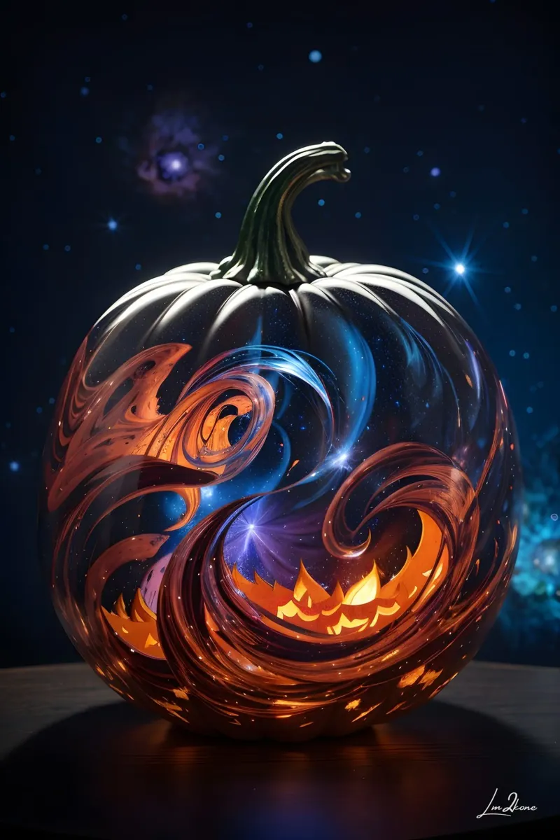 Zucca nebula - Citrouille nébuleuse Fantaisie carta hahnemühle da LM2KONE