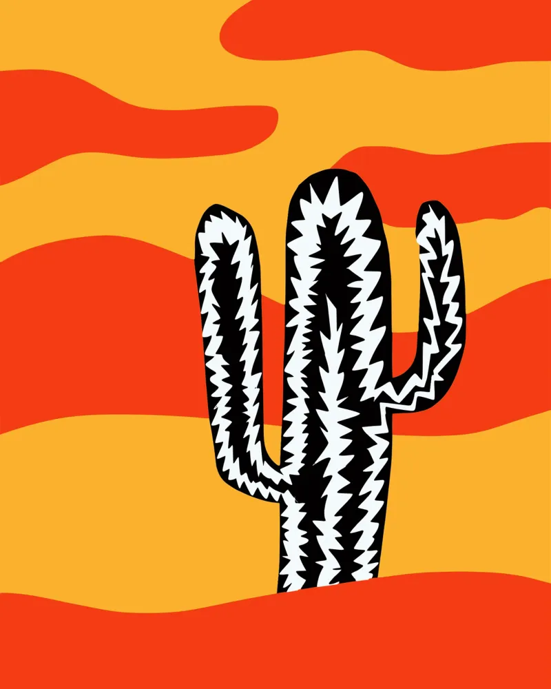 Cactus eclettico var. 2 alluminio dibond da Little Dean