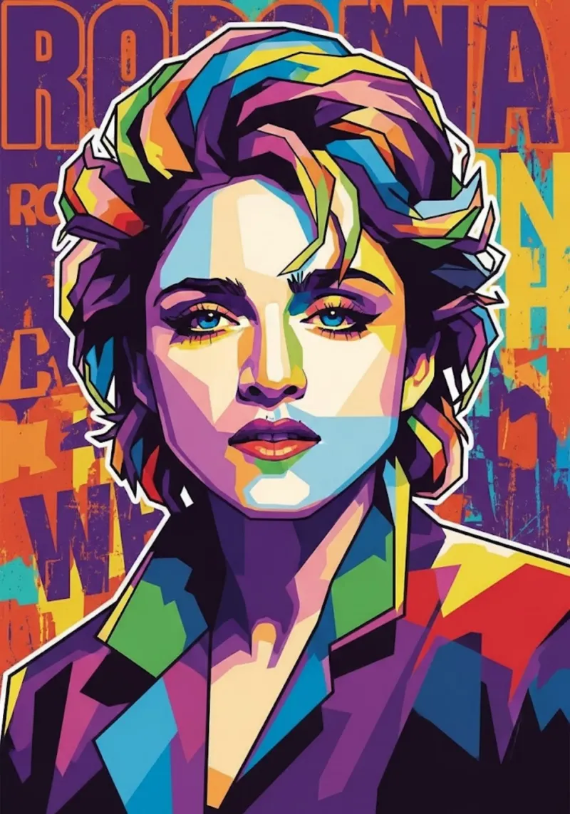 Madonna colorata pop art pellicola backlit da Hantamrata
