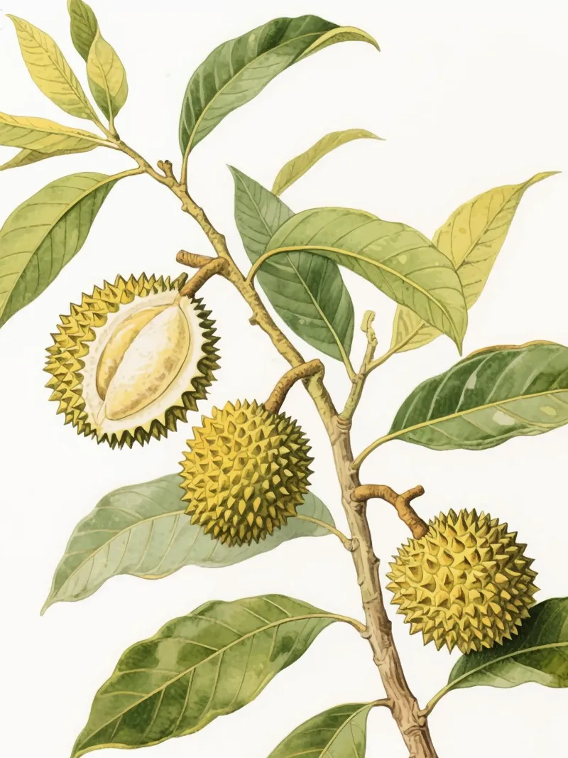 Pianta di Durian carta hahnemühle da knowledge