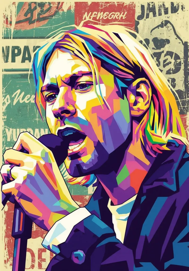 Kurt Cobain pop art pellicola backlit da Hantamrata