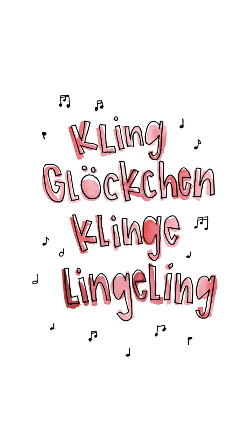 Kling Glöckchen poster con telaio in alluminio da Brushmeetspaper