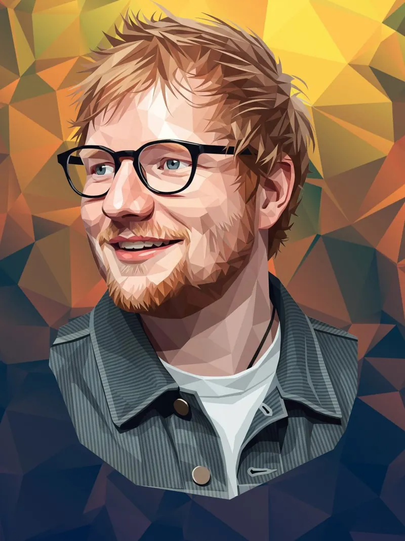 Ed sheeran Low poly pellicola backlit da Low Profile