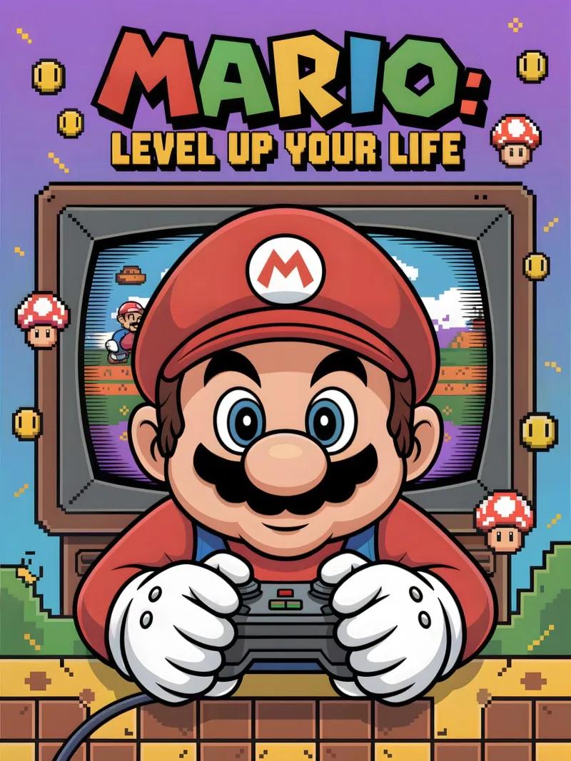 Super Mario Bros carta hahnemühle da Fleur de Lys