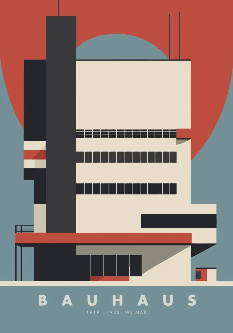 Bauhaus Architecture, Abstract Geometric Print hahnemühle by Bakara