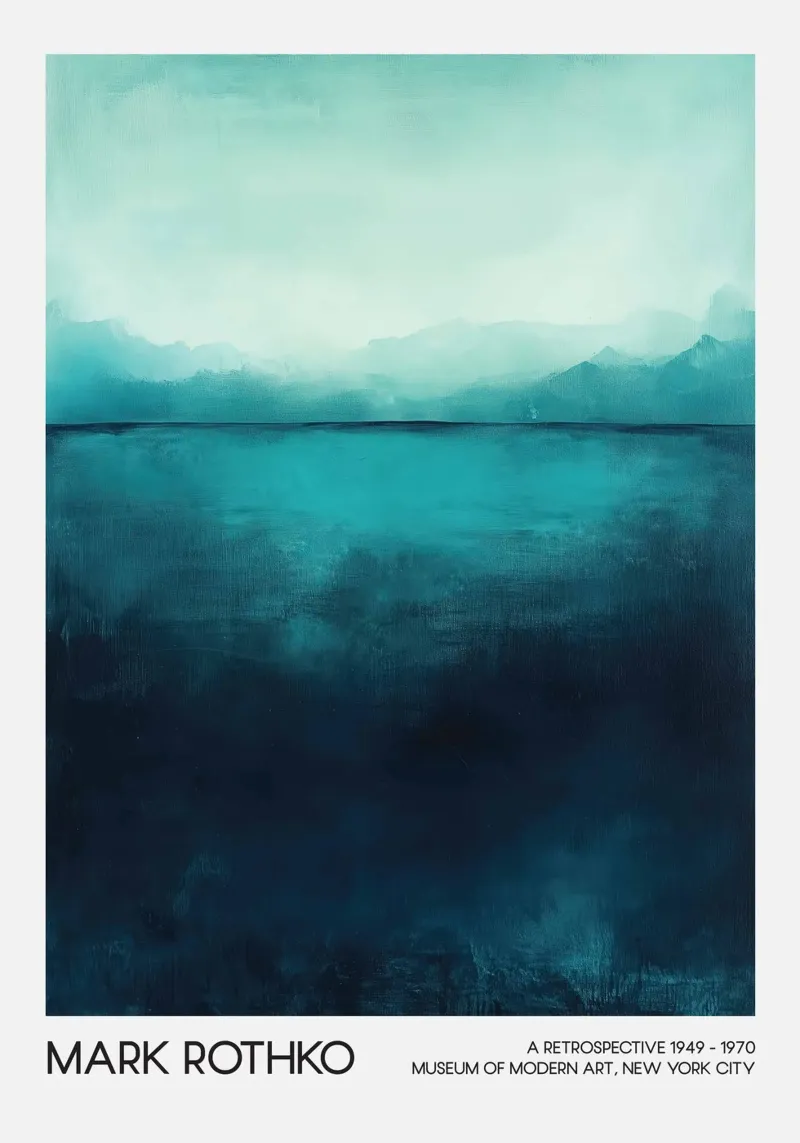 Mark Rothko Abstract zeegezicht, Blauw expressionisme canvas van Bakara