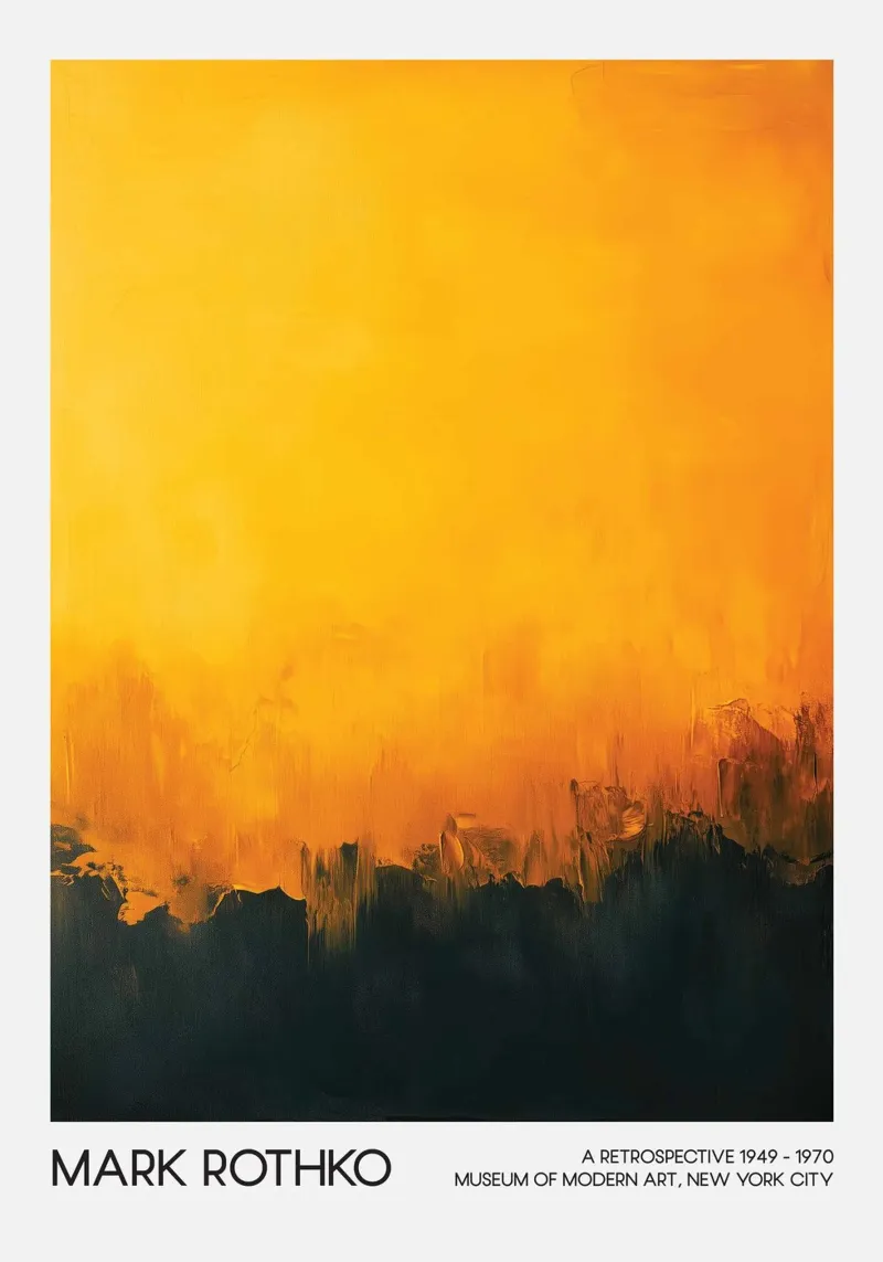 Mark Rothko Art abstrait, jaune et noir hahnemühle de Bakara