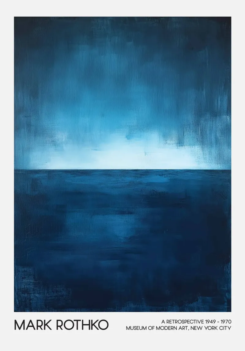 Mark Rothko Abstract zeegezicht, Blauw expressionisme canvas van Bakara