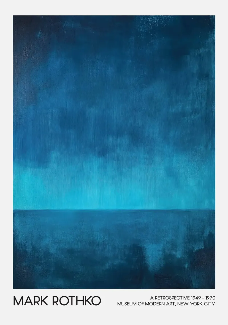 Mark Rothko Abstract zeegezicht, Blauw expressionisme canvas van Bakara