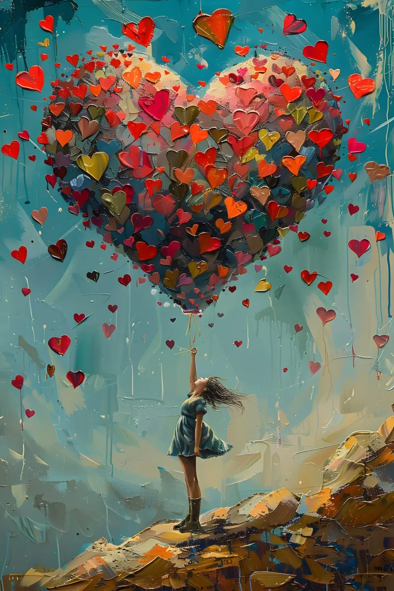 Un cuore pieno di sogni di bambini poster con telaio in alluminio da M-Ulrich-Digital Art