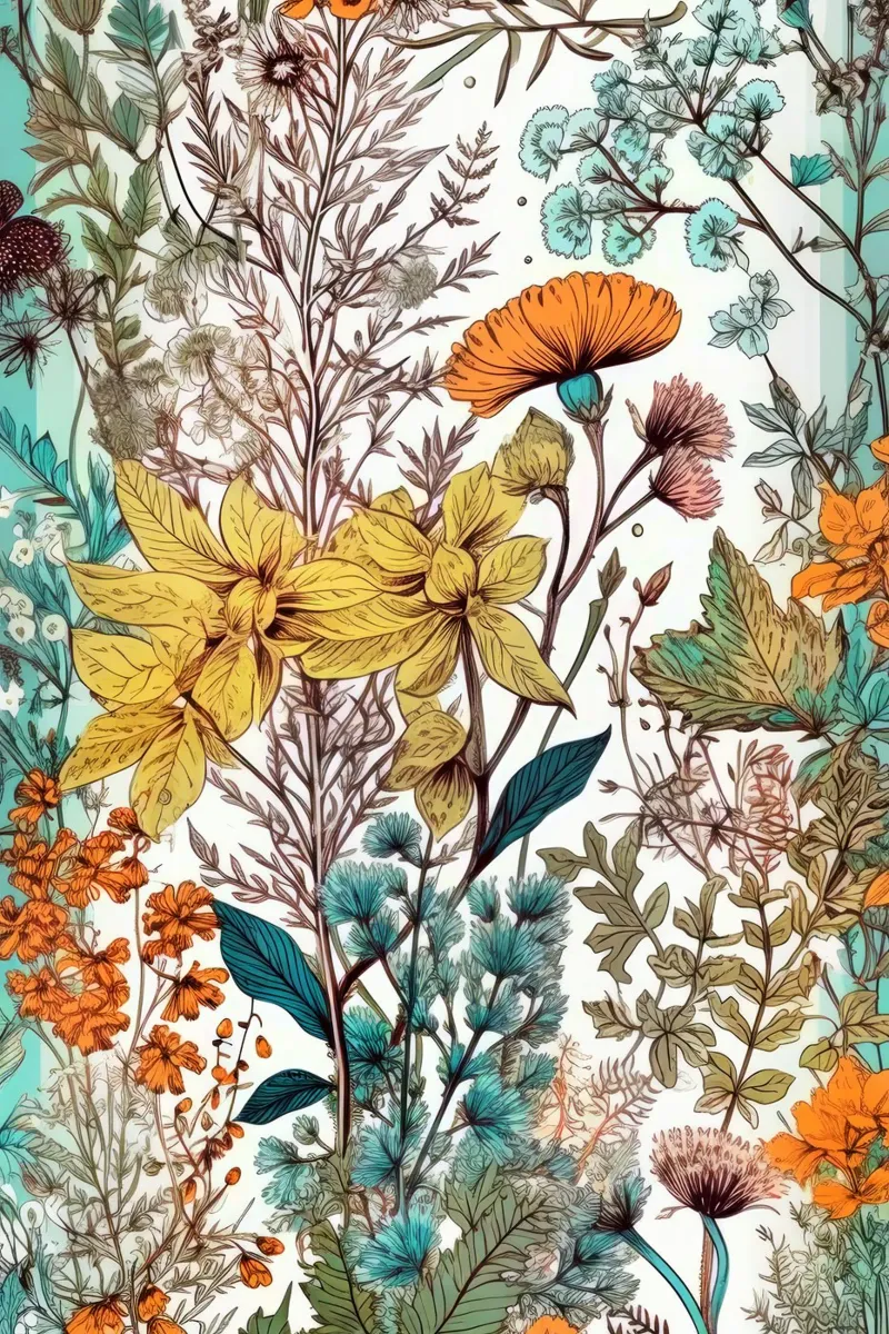 Bloemen weide natuur kunst D canvas met Baklijst van Justyna Jaszke JBJart