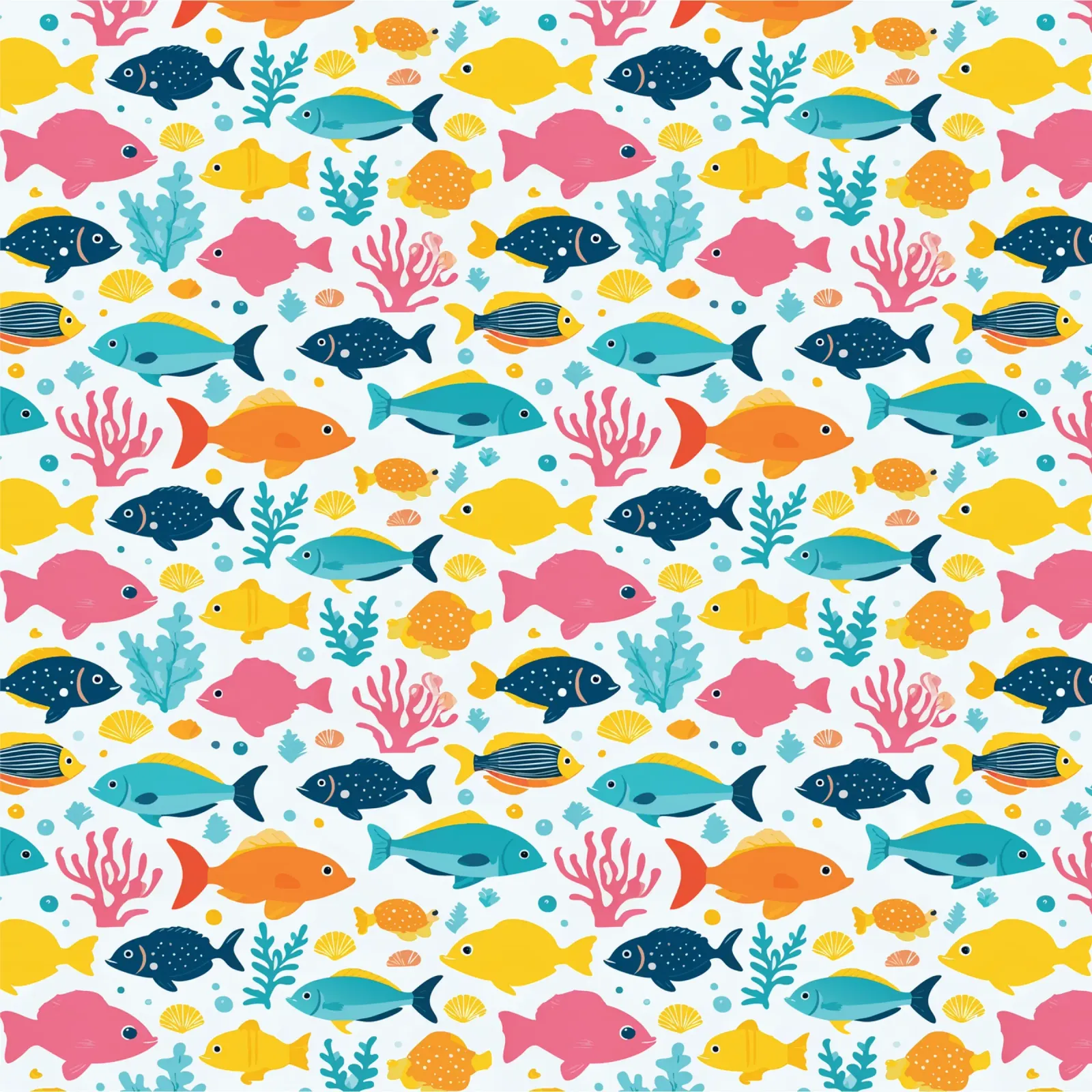 Underwater World - Fish Pattern 2 canvas by Hightown Design