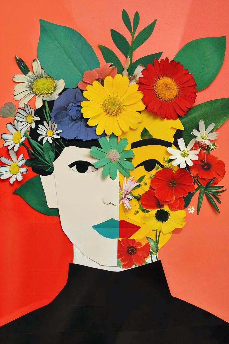 Floral Frida poster de La Collagerie