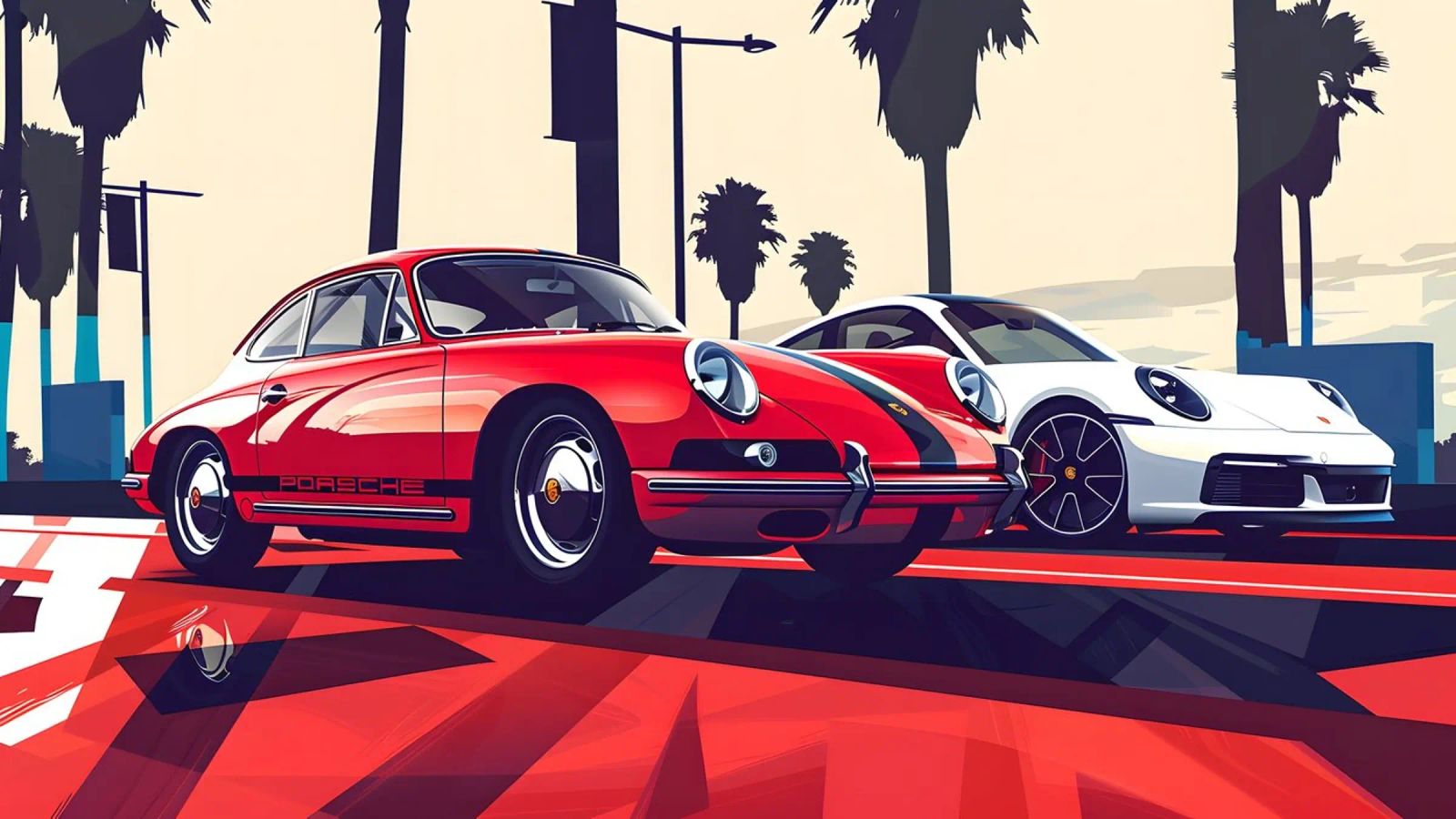 L'évolution de la 911 poster de M-Ulrich-Digital Art