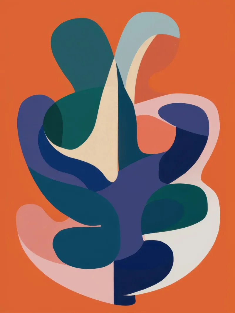 Interlocking Abstract Forms hahnemühle by Kala Martir