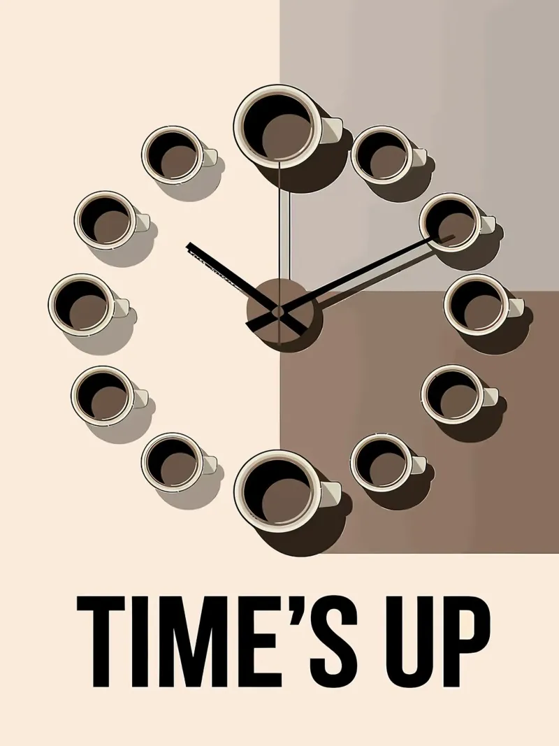 Orologio da caffè - Tempo scaduto pellicola backlit da Liam Johnson