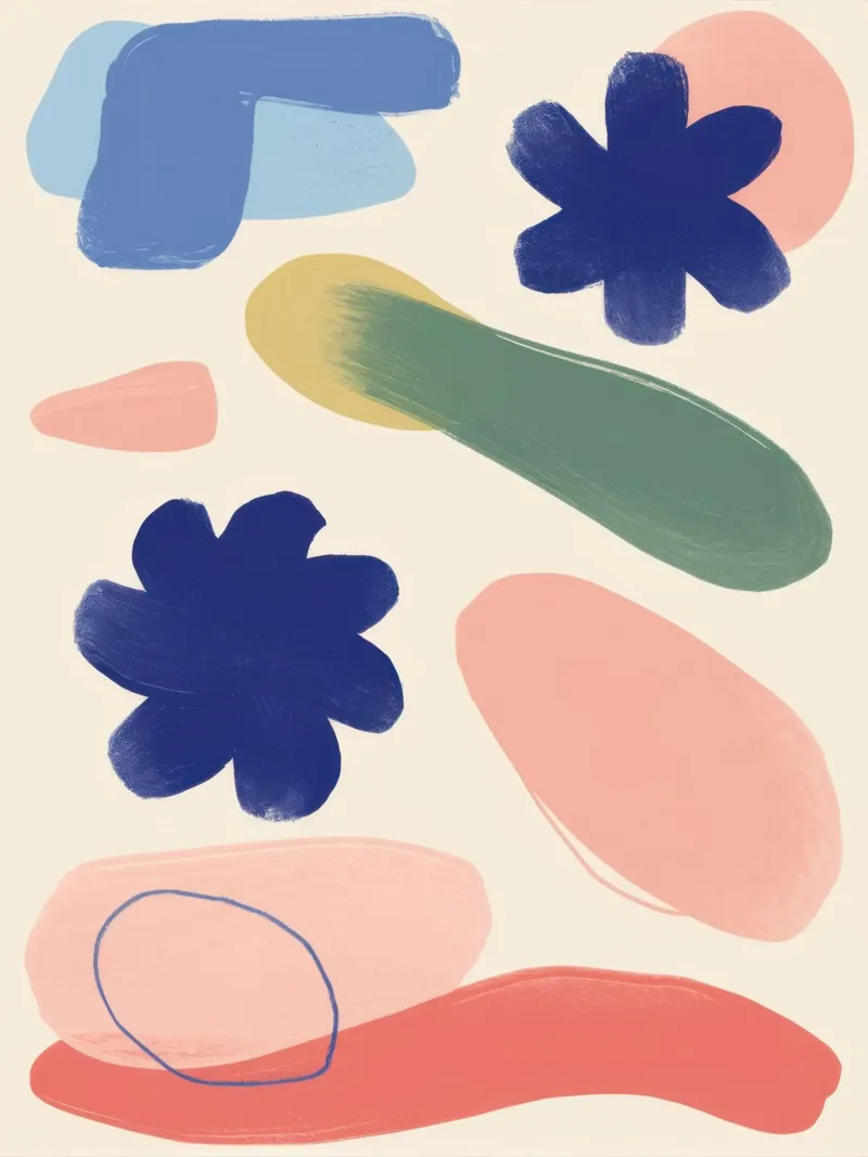 Speelse abstracte tuin canvas van Kala Martir