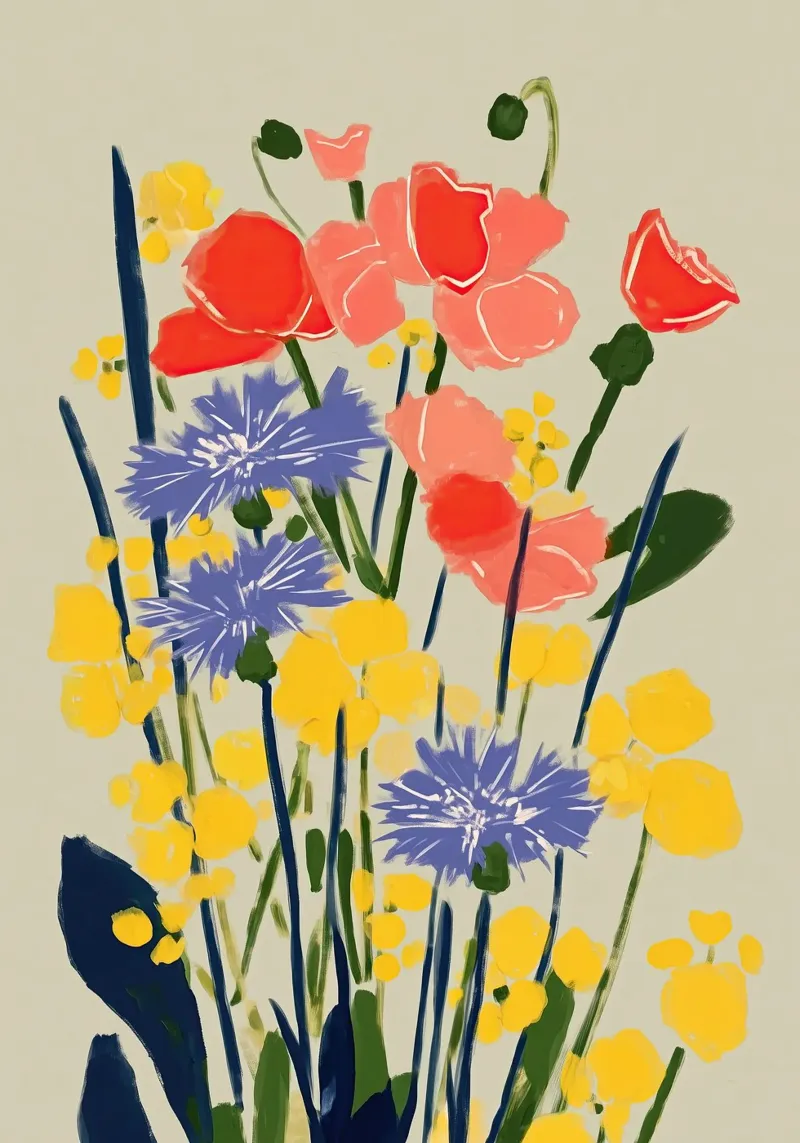 Soft Poppies, Cornflower Whisper carta hahnemühle da Amelie Rose