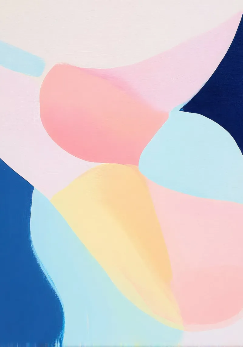 Abstracte pastelcompositie in zachte tinten canvas van Calm Shapes