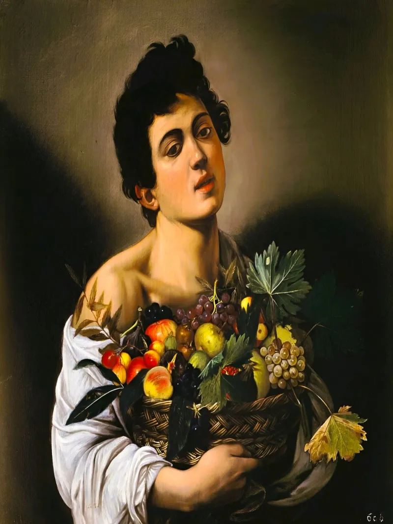 Caravaggio - Ragazzo con canestro di frutta, 1593 carta hahnemühle da William Store