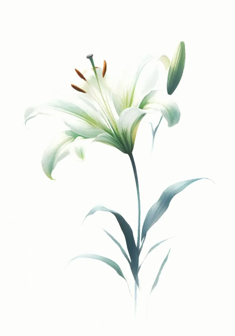 Pittura digitale minimalista di fiori di giglio pellicola backlit da Bloom And Brush